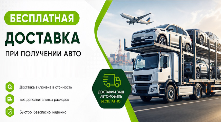 Акция! Бесплатная доставка по Кореновске при получении авто